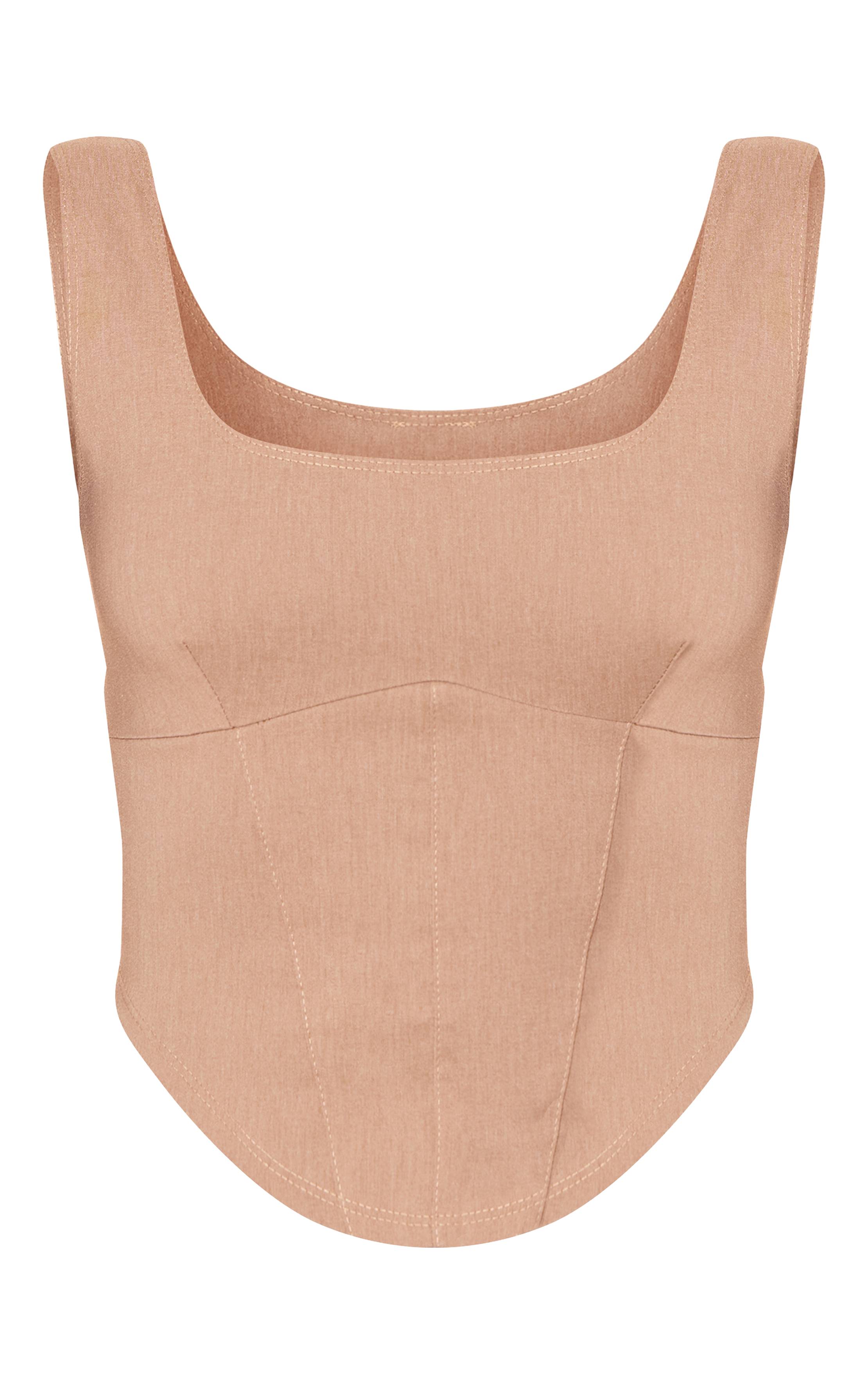 Champignon Top Corset Tissé Extensible À Encolure Carrée
