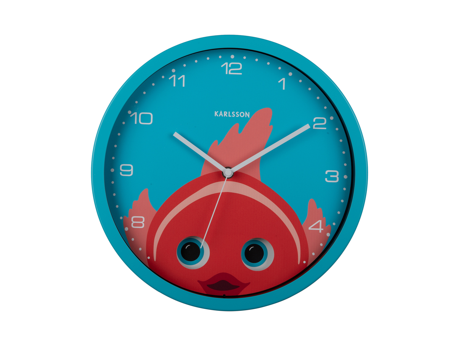 Wall clock Peekaboo Goldfish light blue