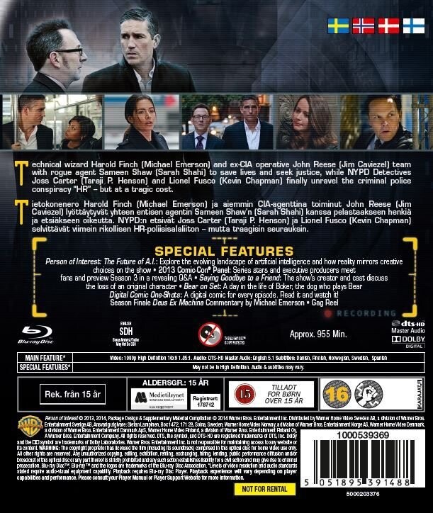 Person Of Interest - Sæson 3 - Blu-Ray