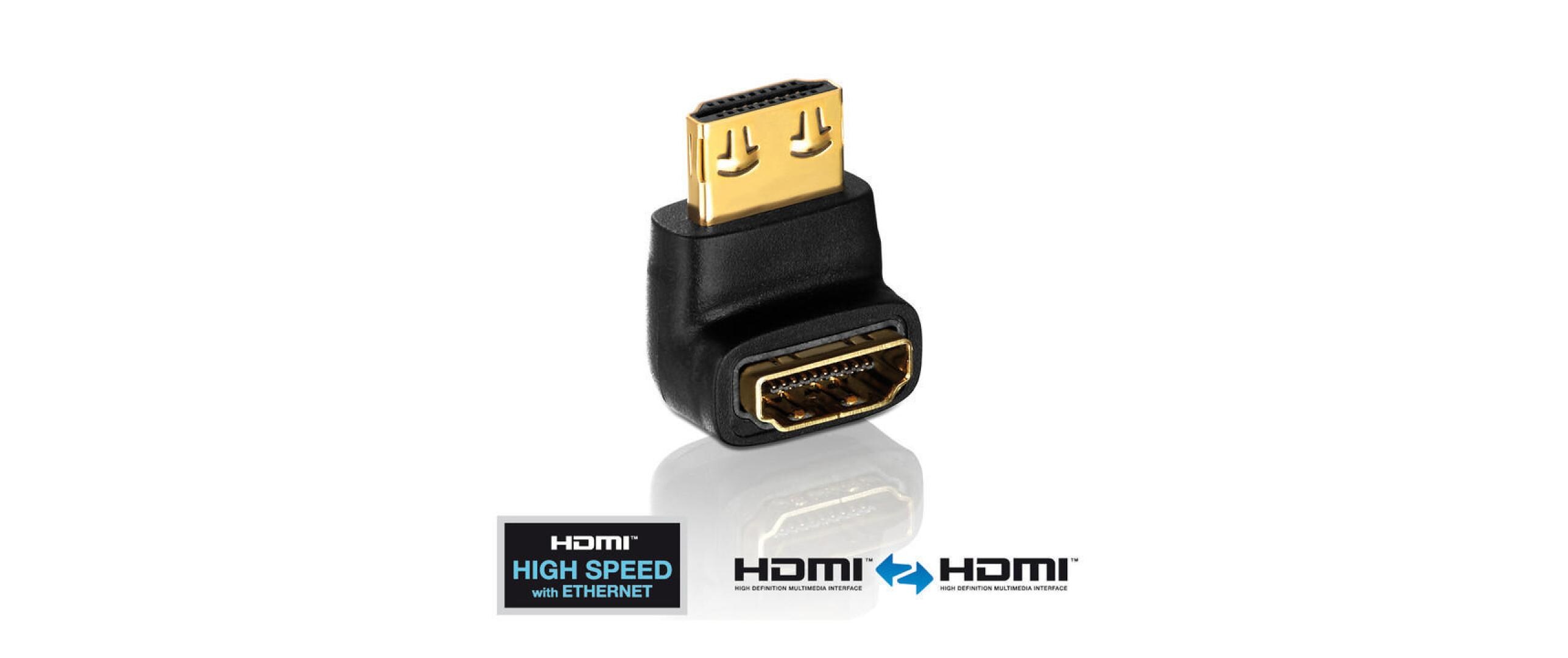 Adapter 270° HDMI - HDMI4K High Speed HDMI Winkeladapter 270° mit Ethernet Kanal