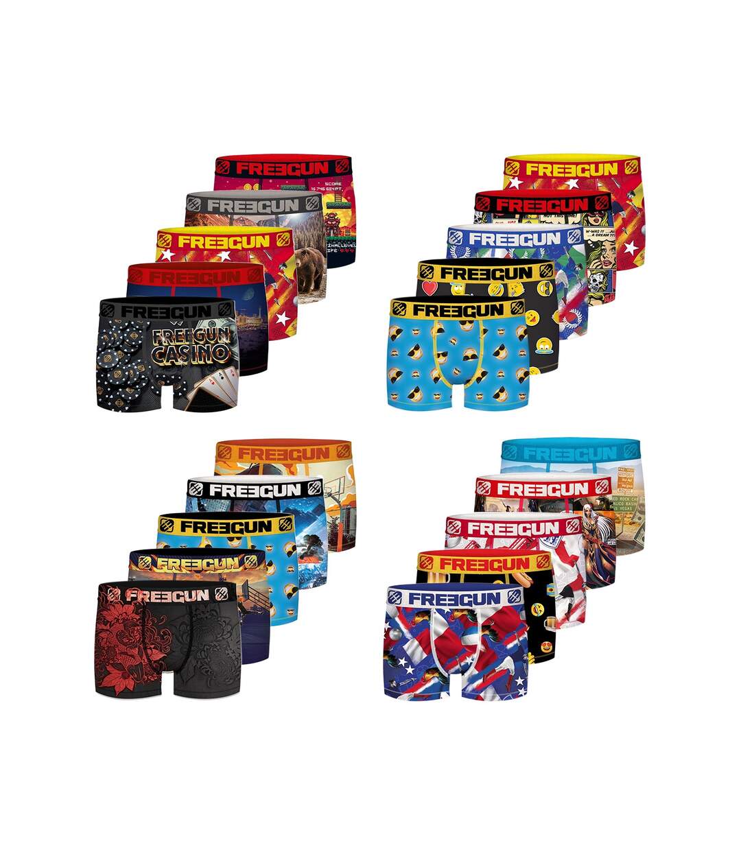 Pack Surprise Boxer Homme, Calecon Modèle Aléatoire, Confortable et Agréable (Lot de 5)