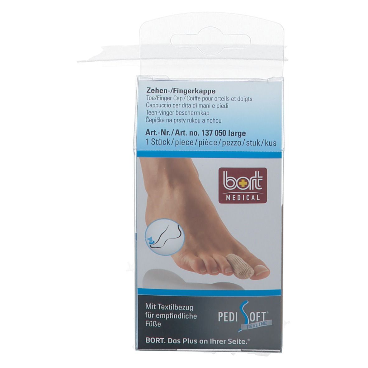 BORT PediSoft® TexLine Zehen-/Fingerkappe Gr. L