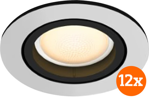 Philips Hue Milliskin inbouwspot White Ambiance - rond - Aluminium - 12-pack