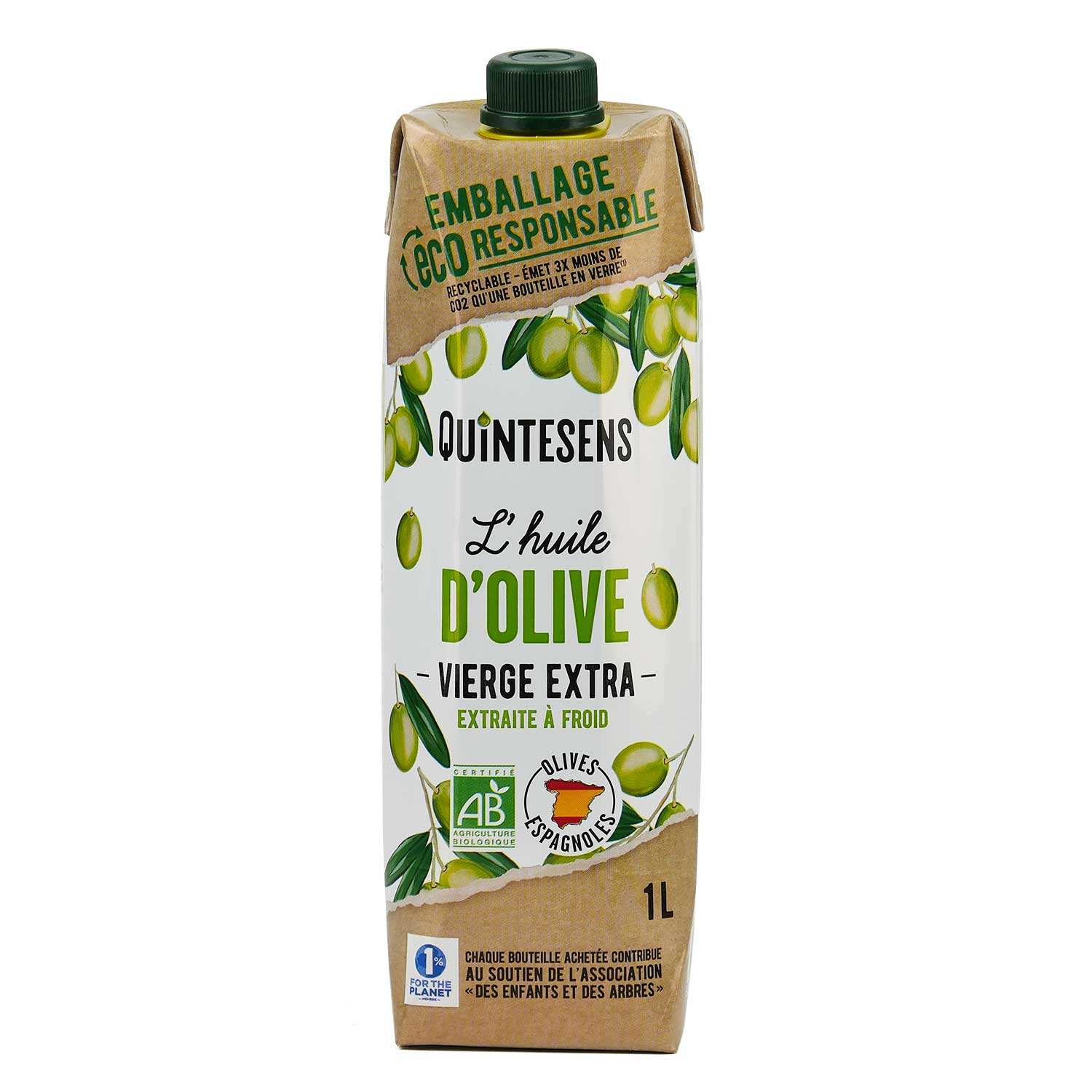 Huile d'olive vierge extra bio en tetra pak®