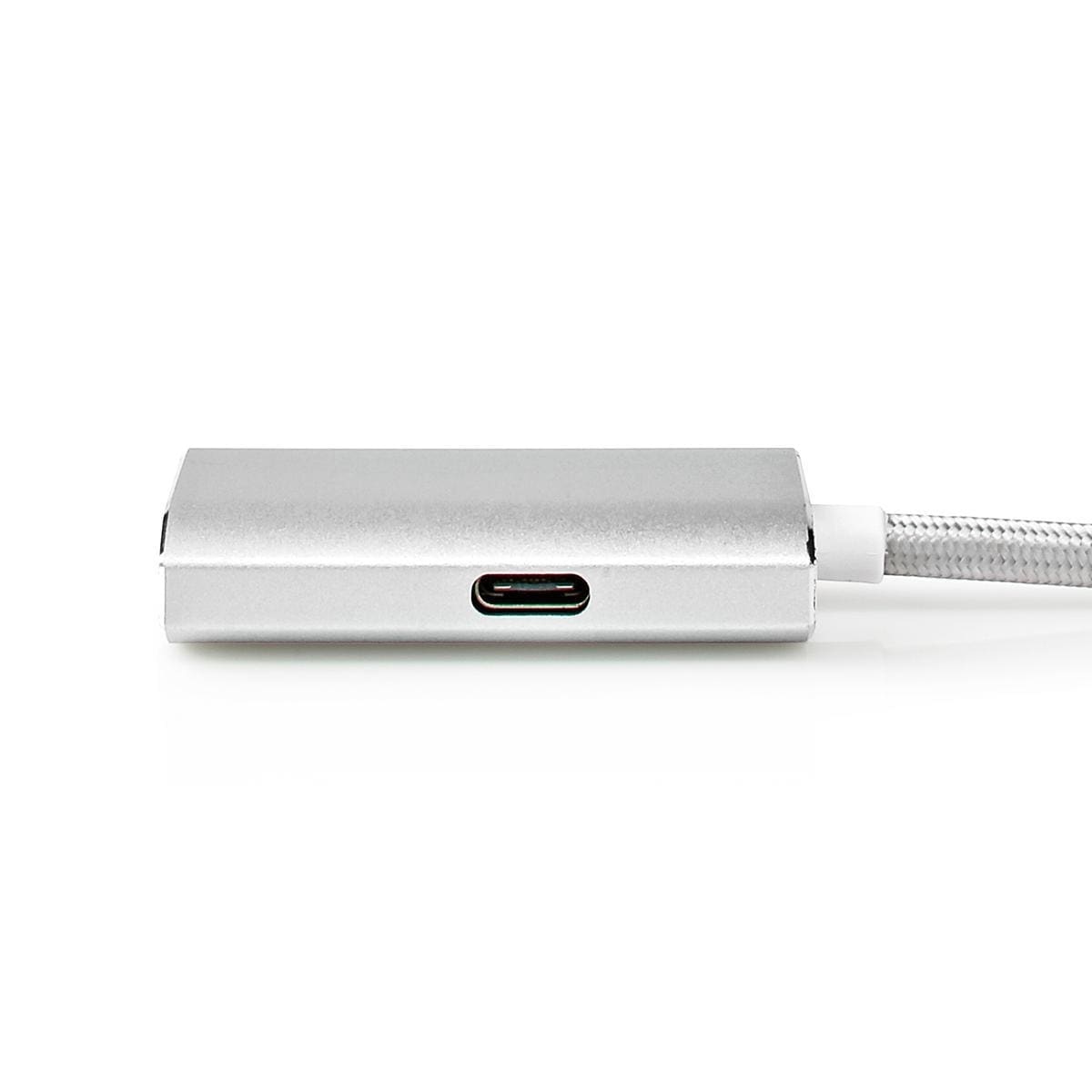 Nedis USB-C™ Adapter | USB 3.2 Gen 1 | USB-C™ Hann | HDMI™ Output | 4K@60Hz | Power delivery | 2.00 m | Rund | Gull belagt | Flettet / Nylon | Sølv | Deksel Vindusboks