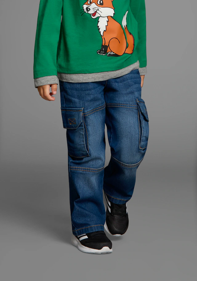 KangaROOS Schlupfjeans »Cargo-Jeans für kleine Jungen«, Stretchjeans mit coolen Cargotaschen