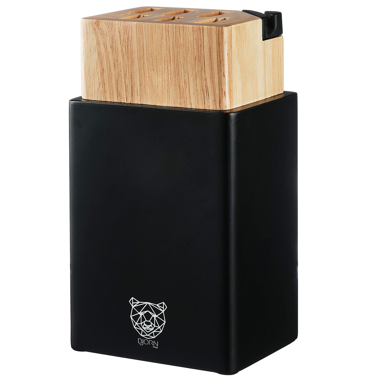 Bjorn Bloc à couteaux avec aiguiseur intégré Porvoo bois - 10x13x24 cm