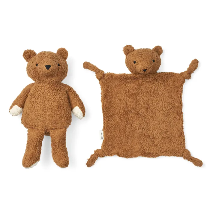 Liewood Doudous en coton bio Ted - Set de 2 | Caramel