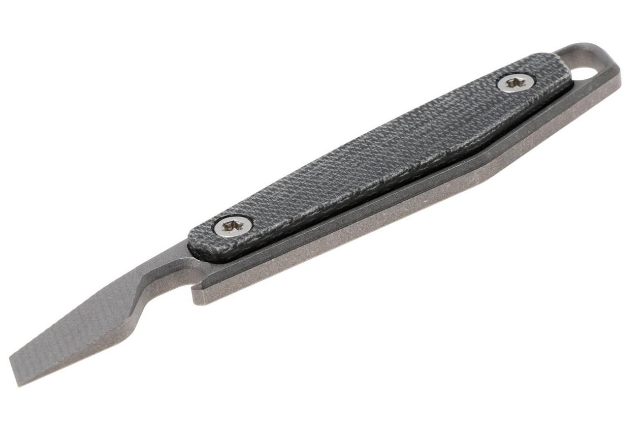 Daily Customs PrybAK P10015503, Plain Titanium, Plain Black Canvas Micarta Inlay, prybar