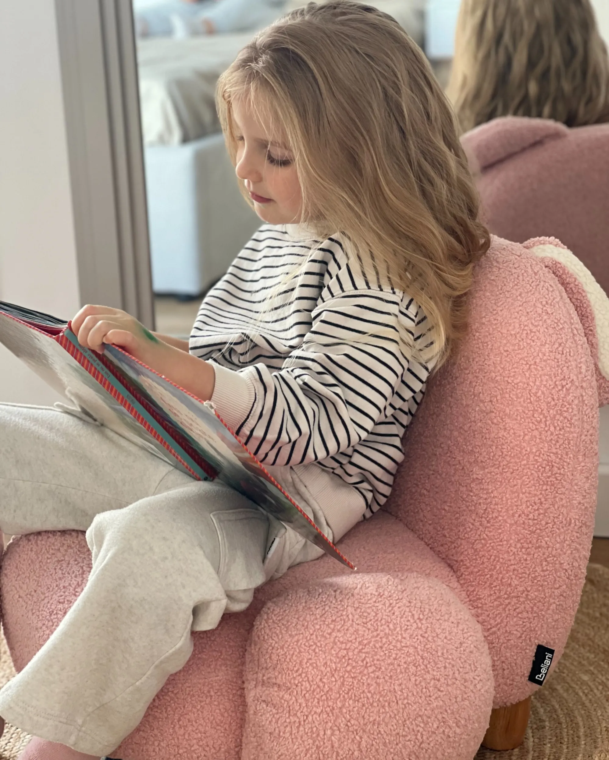 Kinderfauteuil Konijn KANNA Bouclé Pastelroze