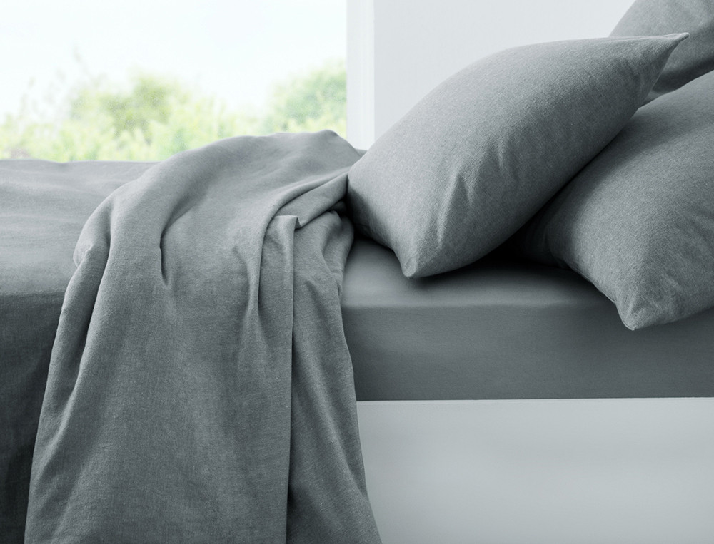 Housse de couette-Flanelle tissé-teint