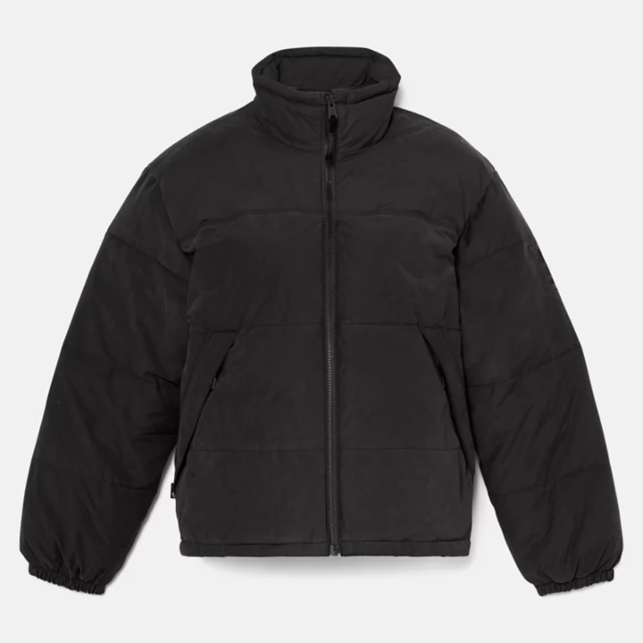 Jaqueta puffer Mountain Welsh feminina na cor preta.
