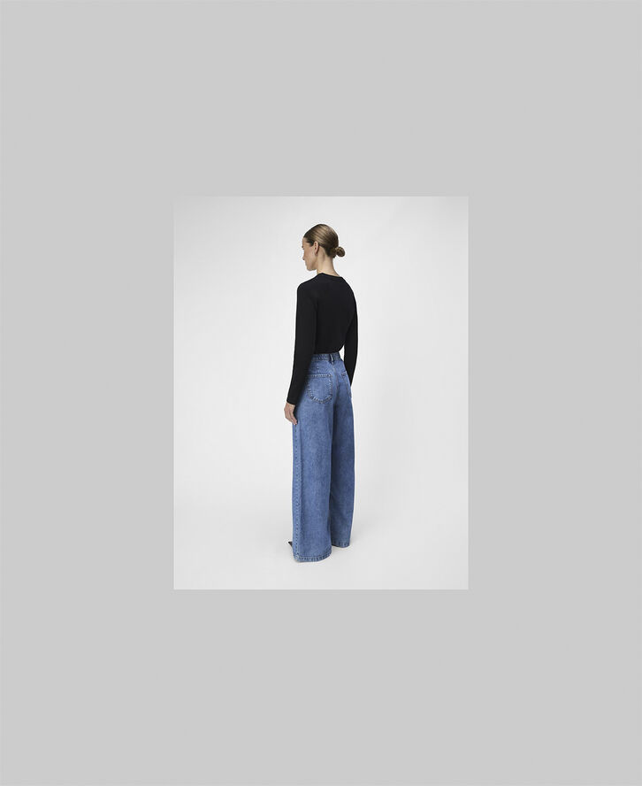 Object OBJMOJI DENIM MW WIDE JEANS 135 Medium blue denim
