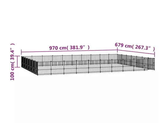 Chenil cage enclos pac noire 970 x 679 x 100 cm 02_0041870