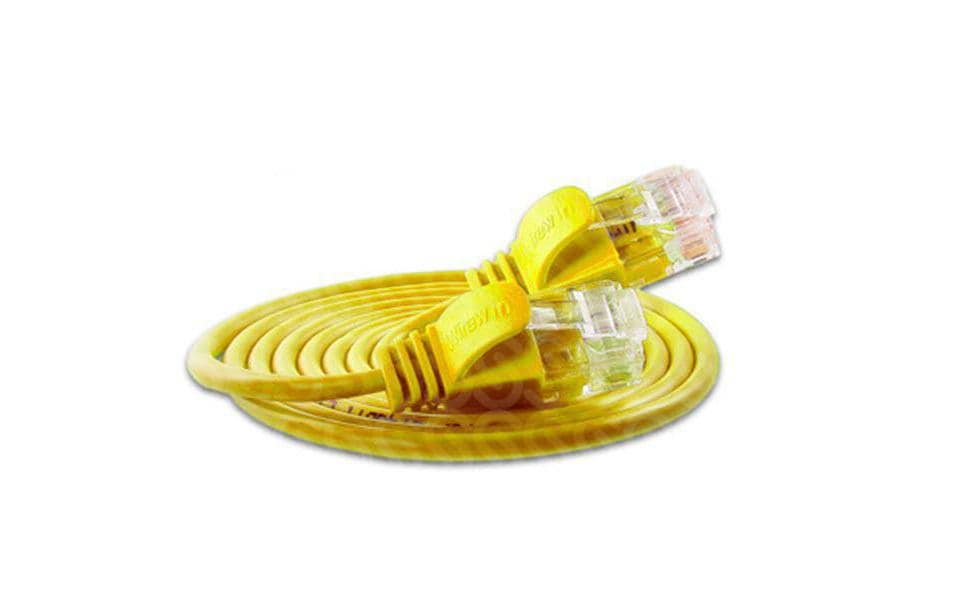Slimpatchkabel RJ-45 - RJ-45, Cat 6, UTP, 7.5 m, GelbLightpatchkabel rund, ungeschirmtes Twisted-Pair-Kabel (U/UTP) mit Klinkenschutz