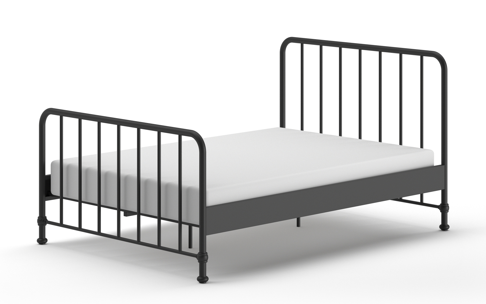 Metallbett BRONXX - schwarz matt - 140x200 cm