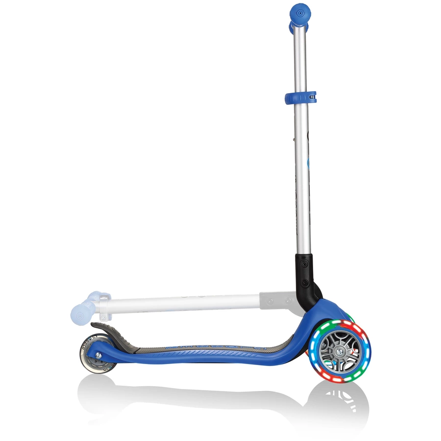 Globber Scooter Primo Foldable mit Leuchtrollen, navy-blau