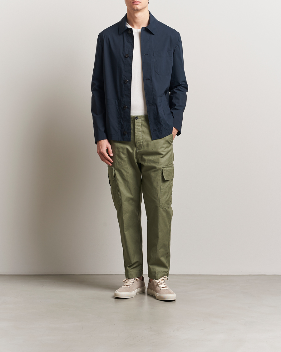 Incotex Cotton Poplin Shirt Jacket Navy