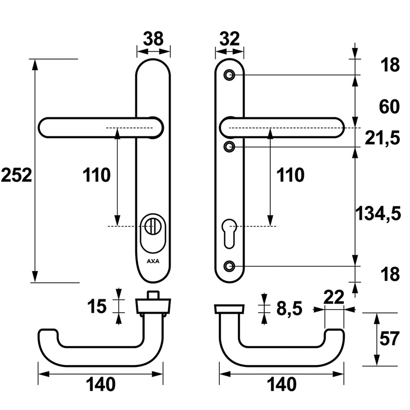 AXA kerntrekbeveiliging veiligheidsbeslag PC 110mm Zwart*