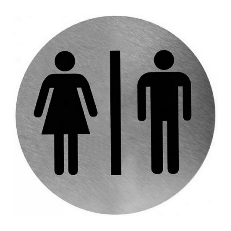 Toiletbordje man/vrouw RVS