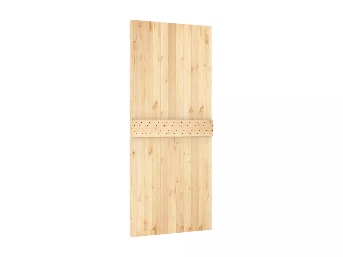 Porte coulissante et kit de quincaillerie 90x210 cm pin massif