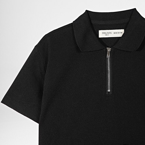 Ensemble Polo Manches Courtes Et Short Jogging Enfant ZD003 Noir