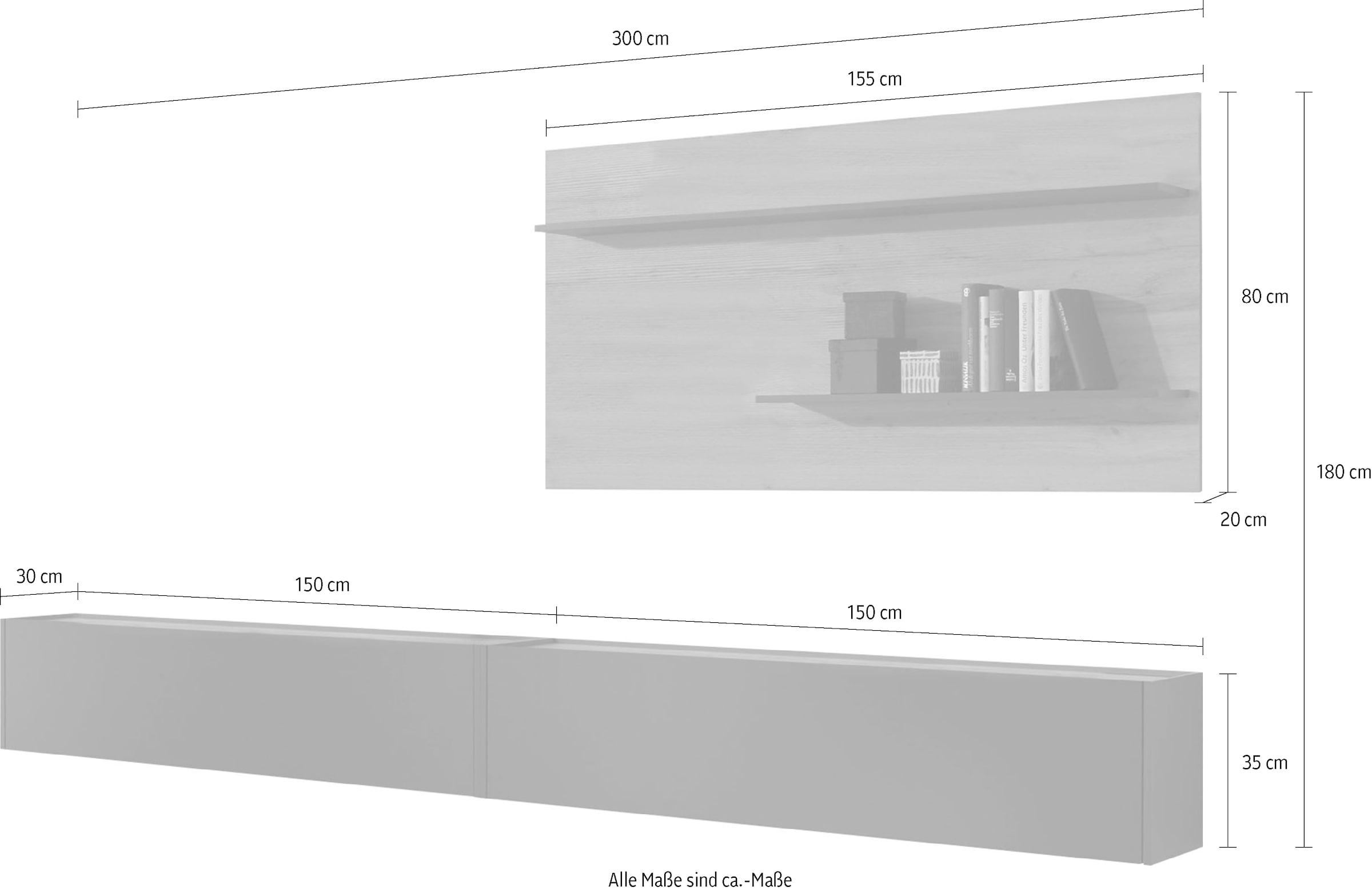 INOSIGN Wohnwand »City/Giron, moderne Anbauwand, Komplettset in vielen Farben verfügbar« Set, 3 Stk. tlg.