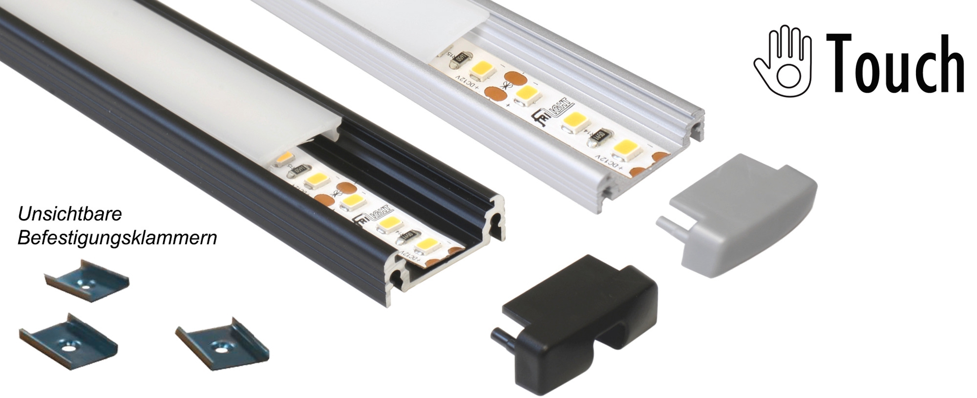 Frilight LED Alu-Lichtleiste Touch 500 opal