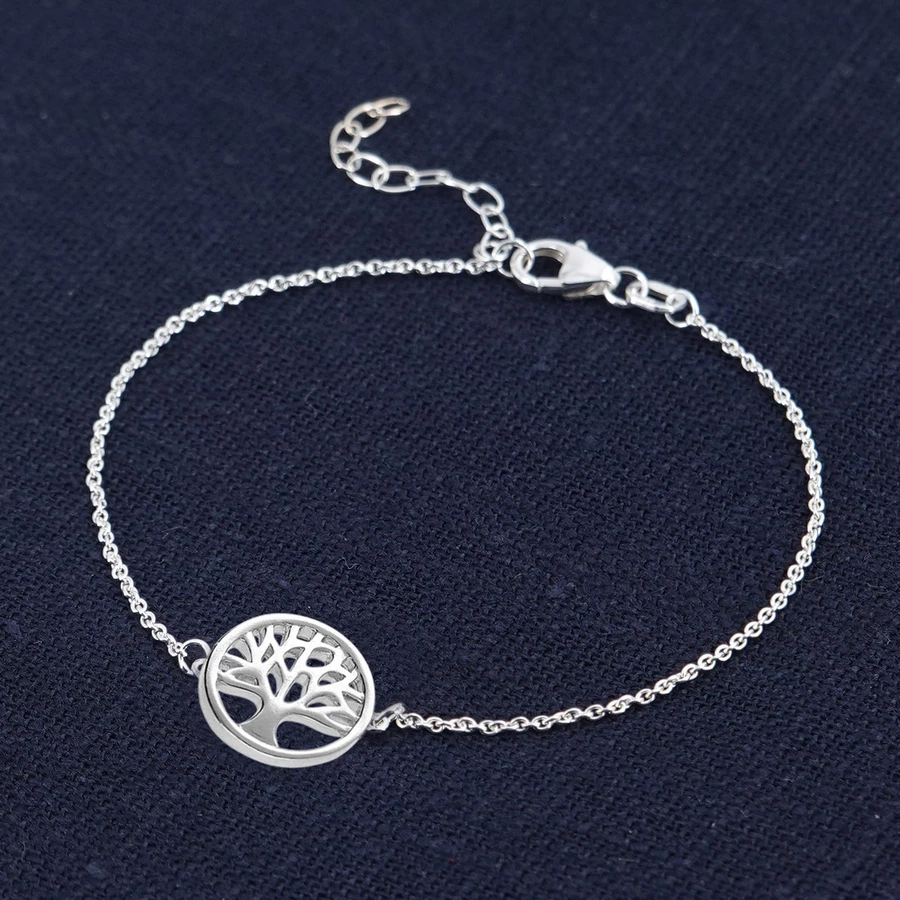 trendor Mädchen-Armband mit Lebensbaum 925 Silber silver