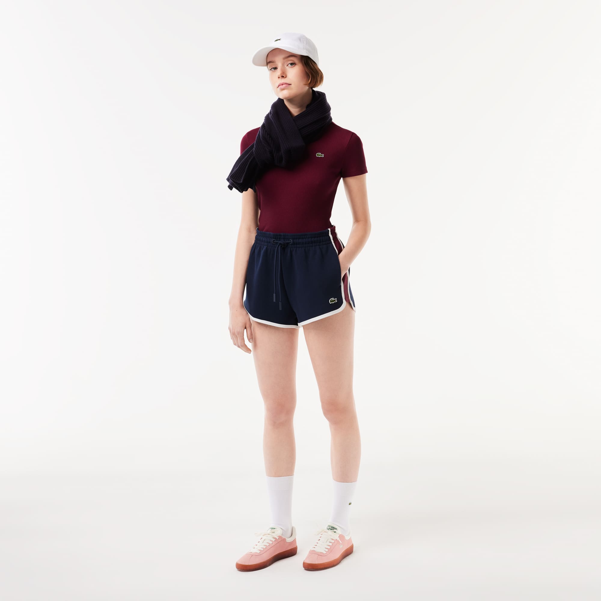 T-shirt femme Lacoste slim fit en coton biologique T-Shirts - Rouge - Lacoste - Femme