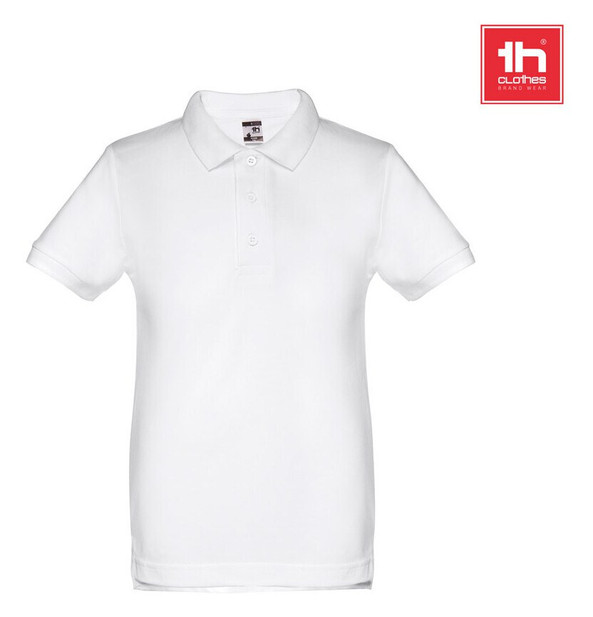 TH Clothes 30172 - Polo à manches courtes pour enfants (unisexe). Couleur blanche
