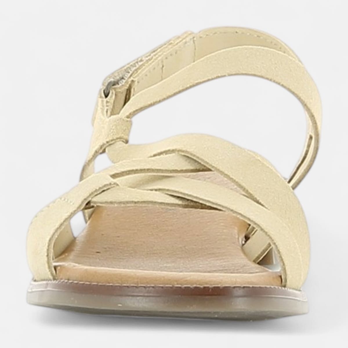 Nu-pieds Femme en cuir beige