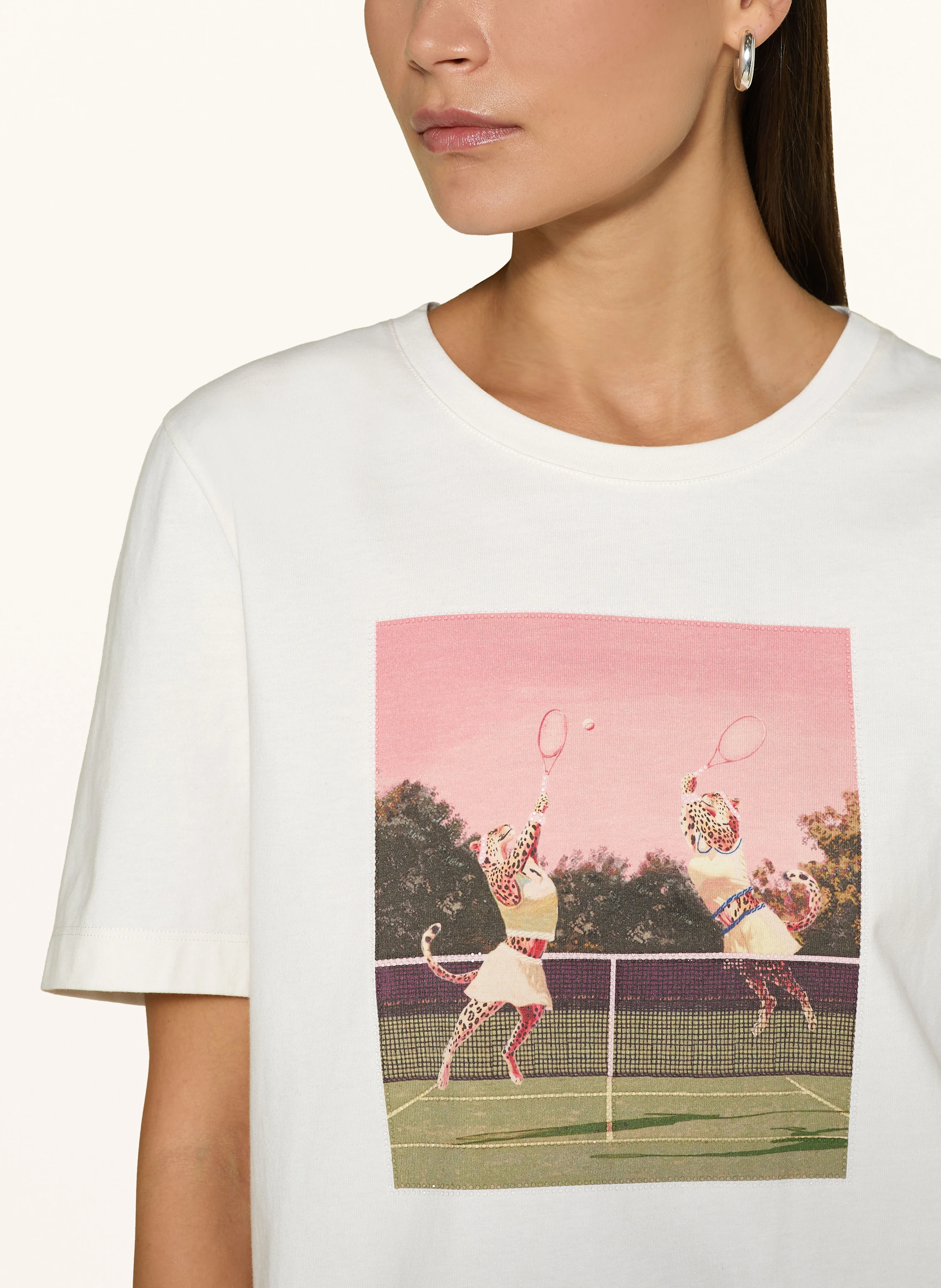 MARC CAIN T-Shirt mit Schmucksteinen
