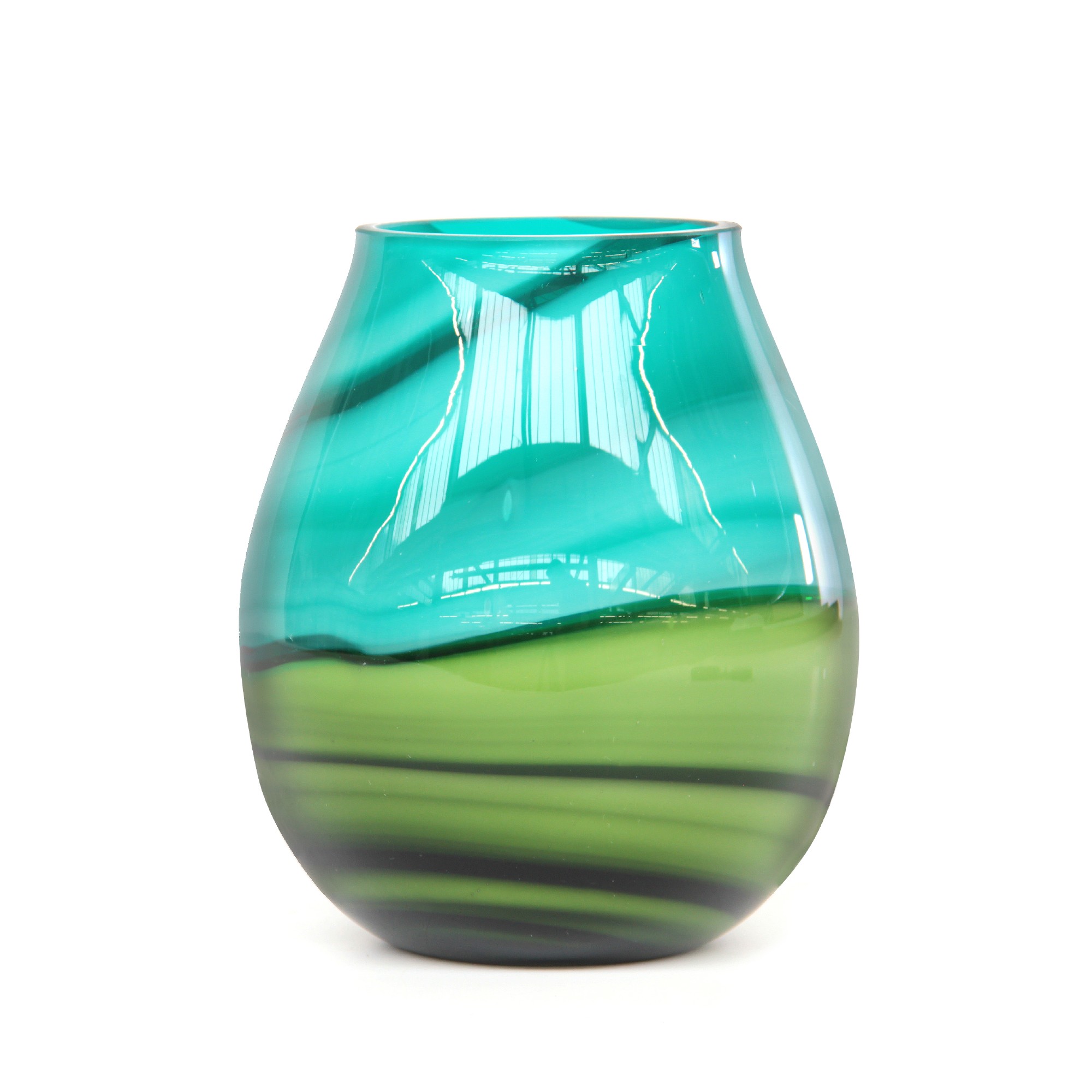 Glasvase 'Morena', türkis, grün, Ø 12 cm, H 14 cm von fischer's lagerhaus