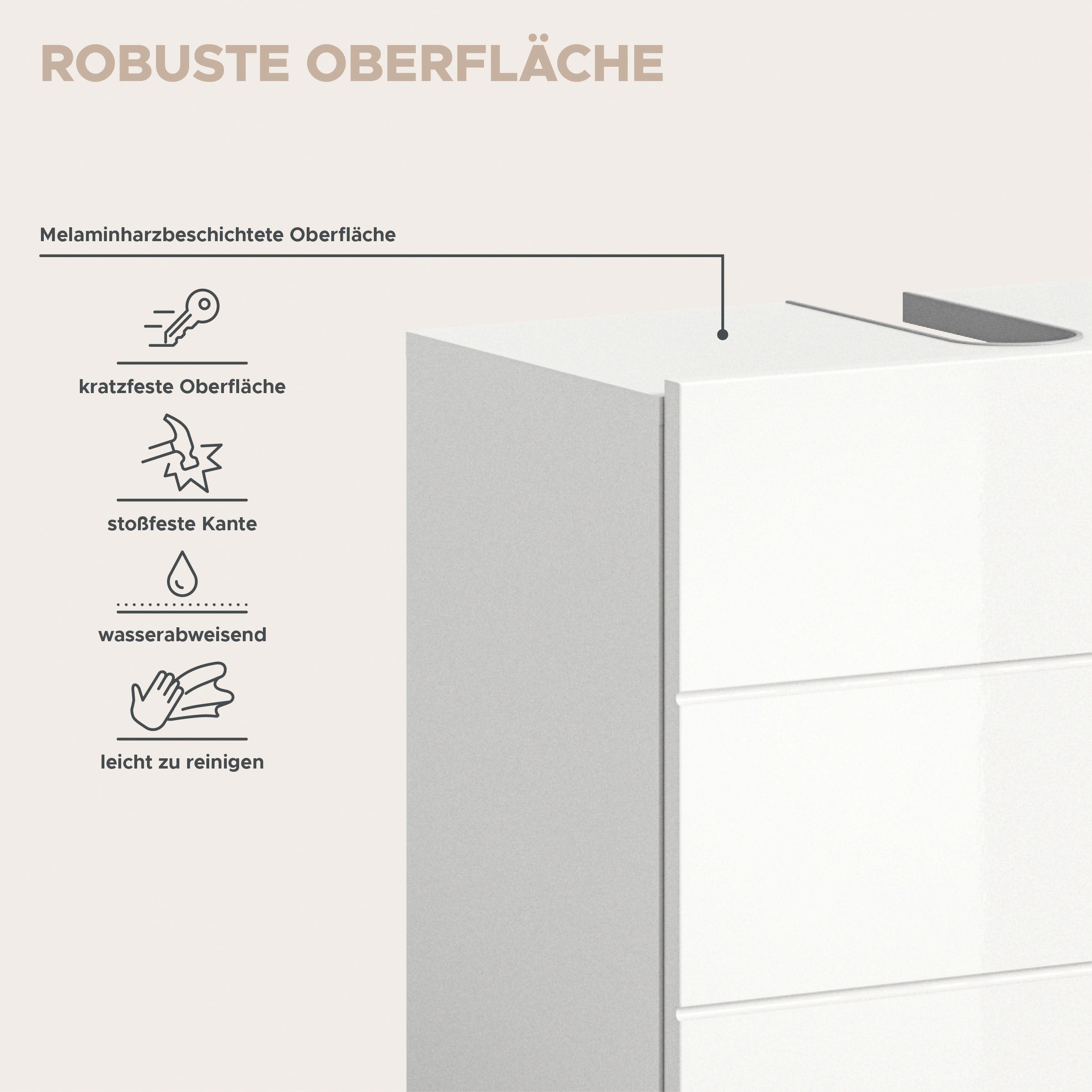 welltime Badmöbel-Set »Biel, Höhe 190 cm, Midischrank, Unterschrank, Spiegelschrank« 3 Stk. tlg.