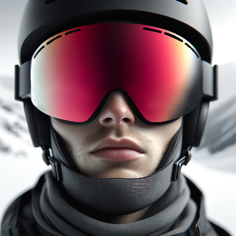 IVOL zwart rood spiegelglas skibril