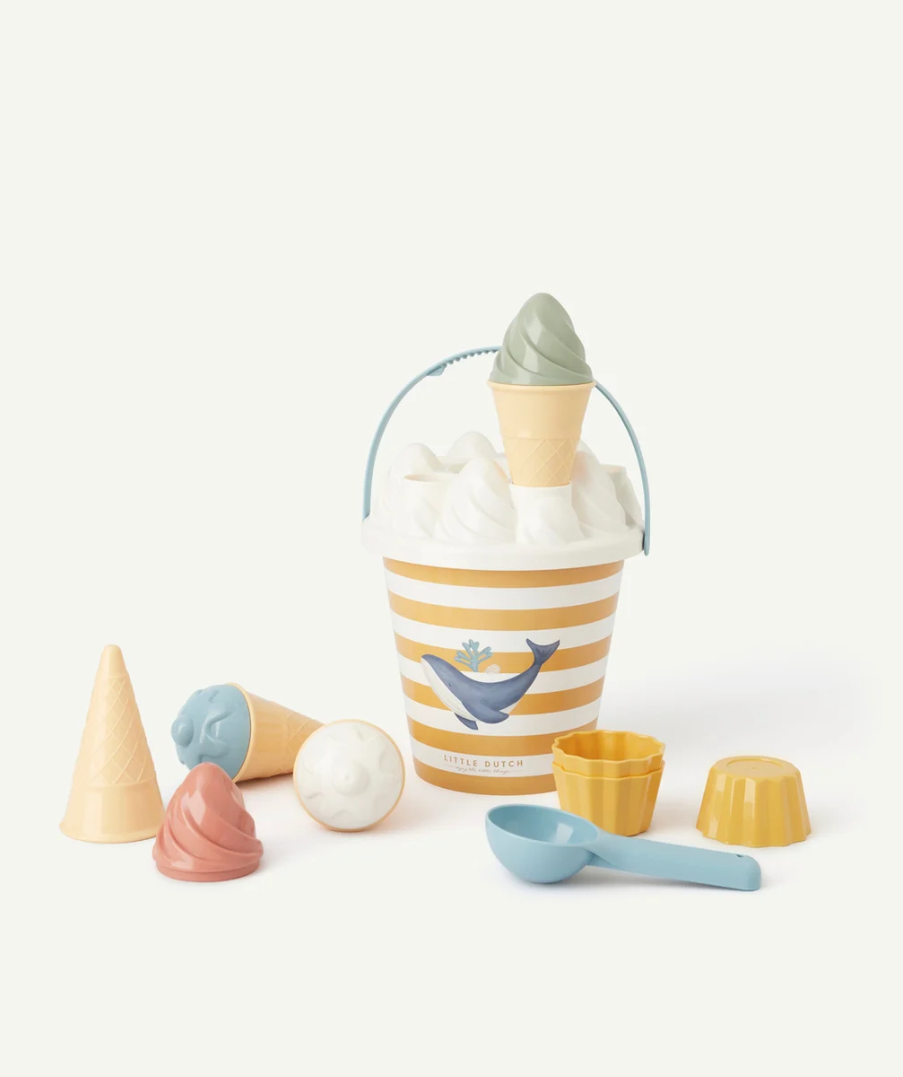 LITTLE DUTCHset de jeux de plage avec seau et glace ocean dreams bleu