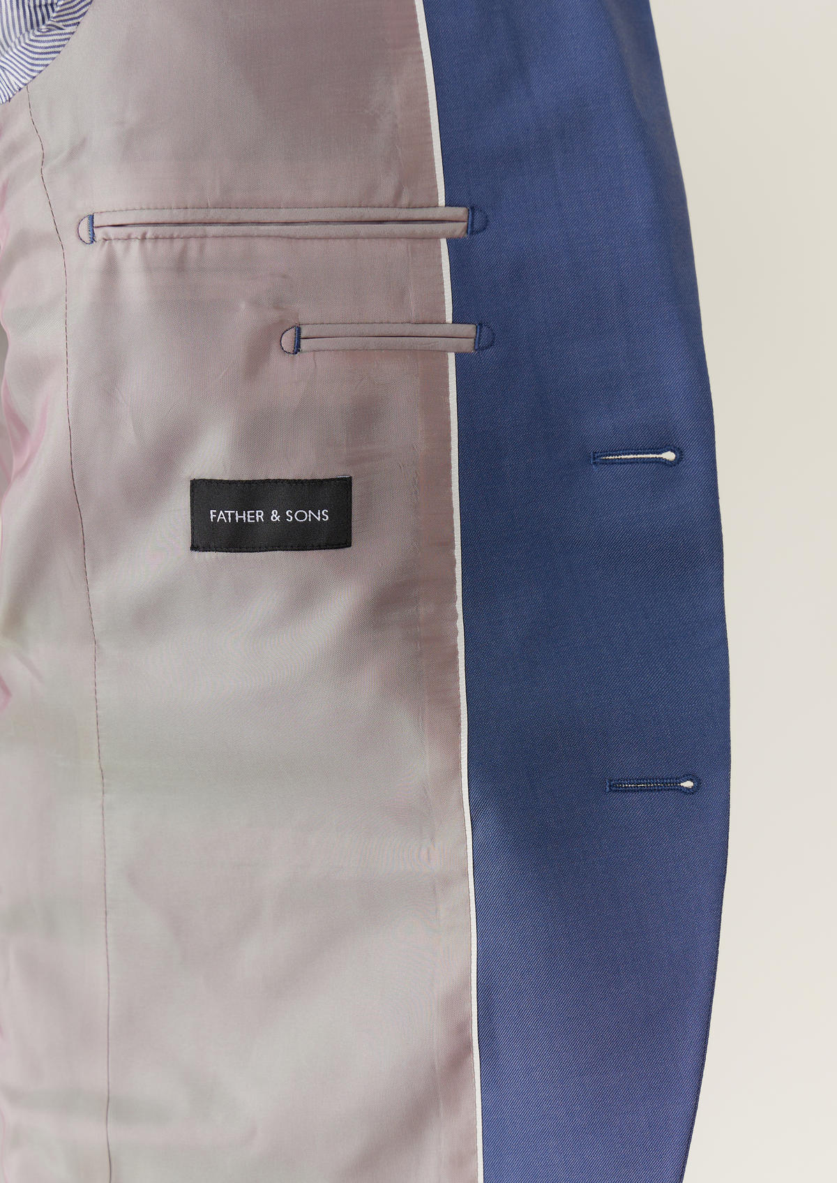 Costume 2 pièces Slim en laine unie bleu azur