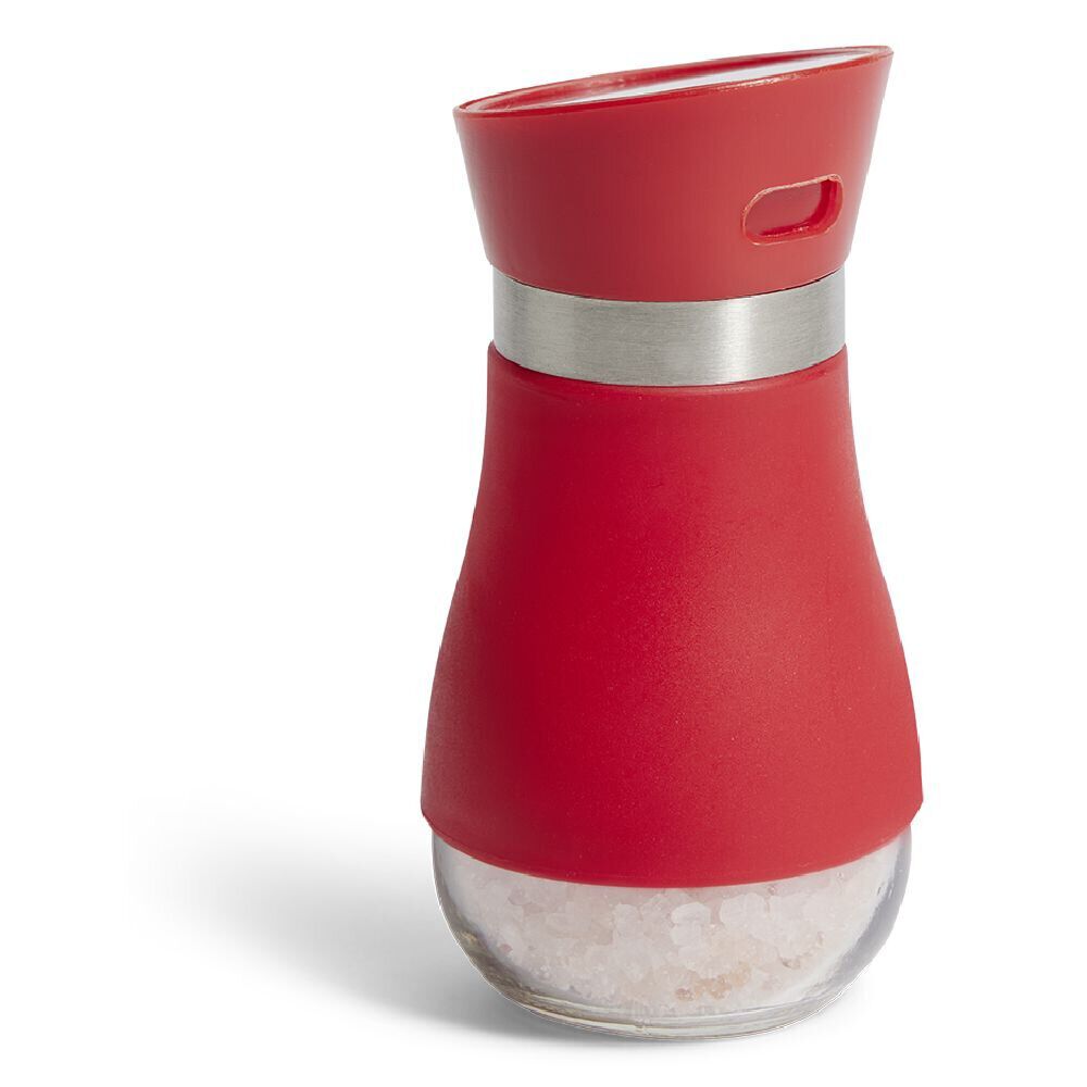 Salière et poivrière 130ml verre et plastique rouge