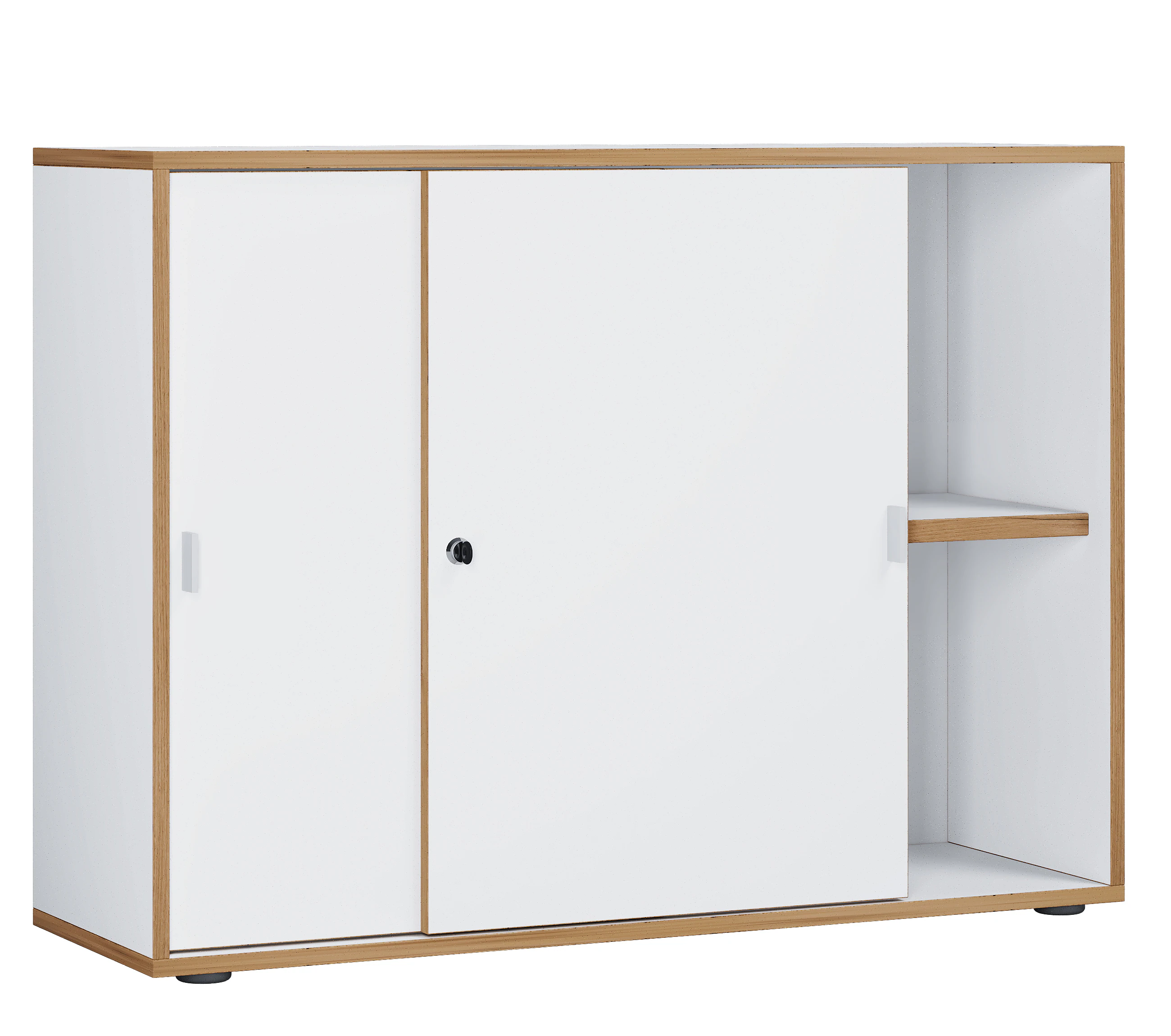 VCM Holz Büroschrank Ordner Aktenschrank Büromöbel Schrank Salia 2-fach Breite 100 cm Schiebetüren