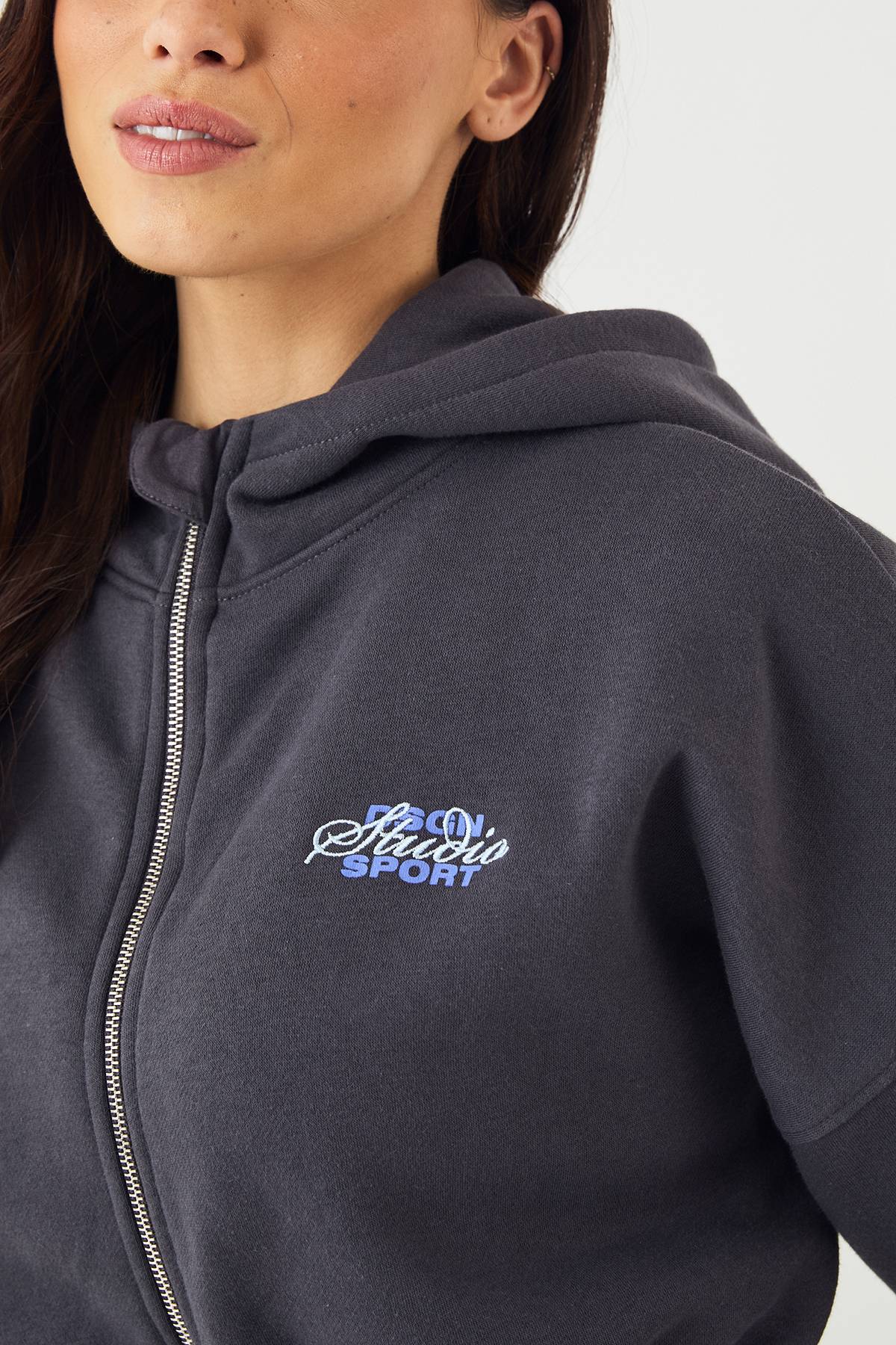Sweat à Casynthétiqueche Court Oversize Zippé DSGN Studio Sport