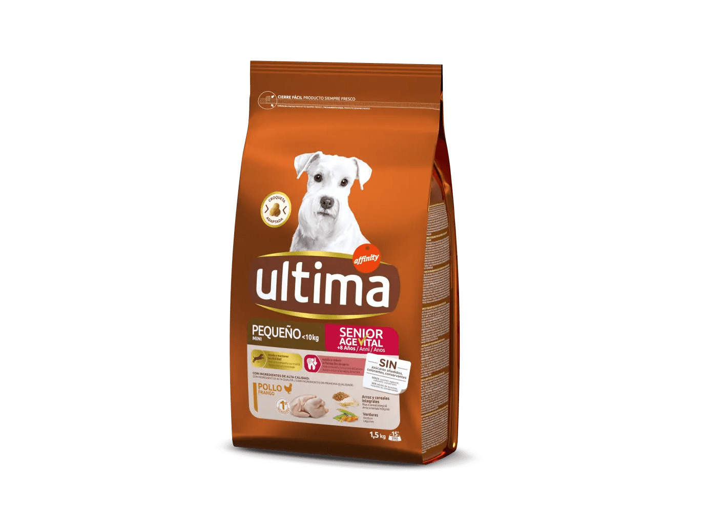 RAÇÃO PARA CÃO ULTIMA MINI SÉNIOR COM FRANGO 1.5KG