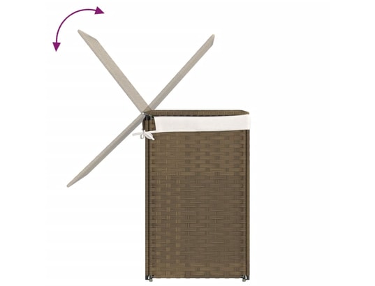 VIDAXL - Panier à linge avec 2 sections 53x35x57 cm résine tressée
