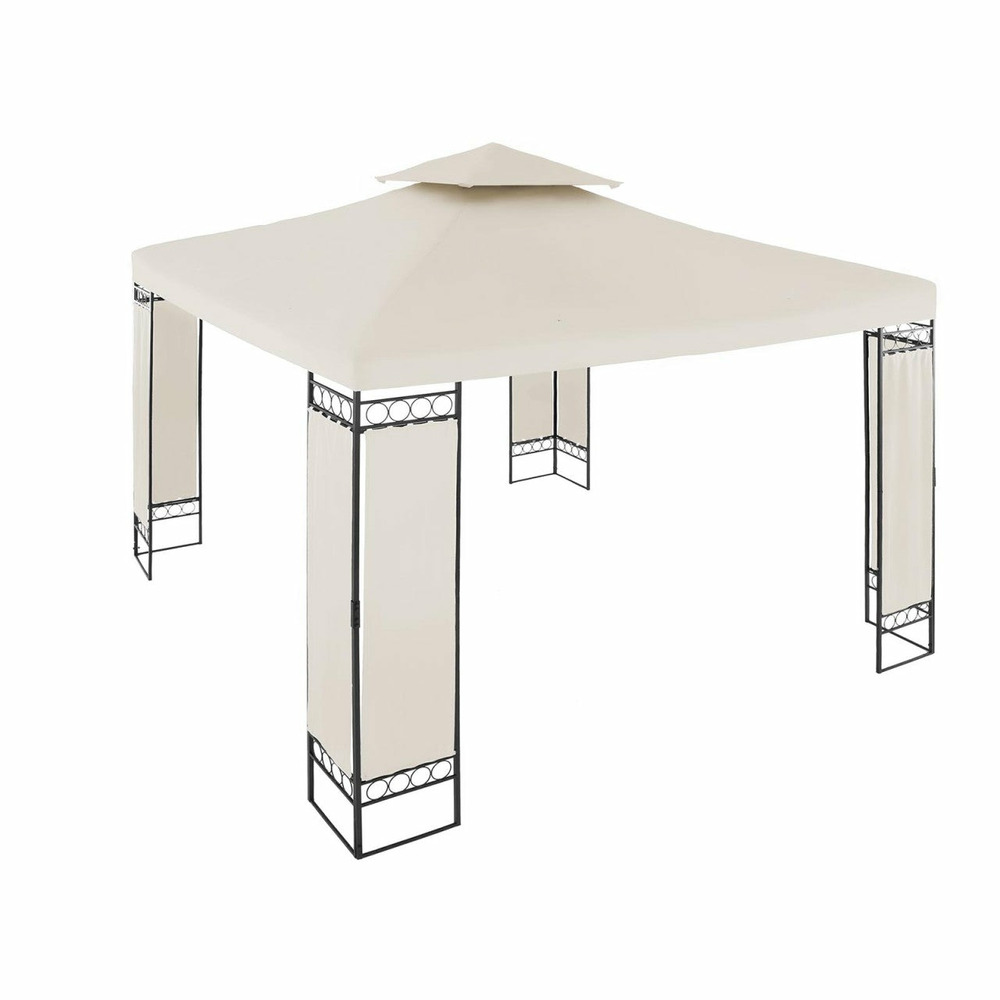 Pergola pavillon barnum tonnelle tente abri gazebo de jardin terrasse 3 x 3 m 160 g/m² beige