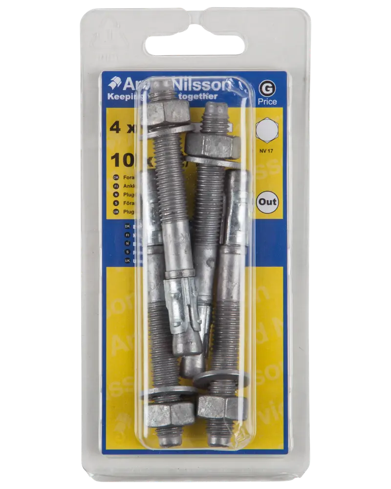 Arvid Nilsson Ekspansionsbolt M10 x 90 mm 4-pak