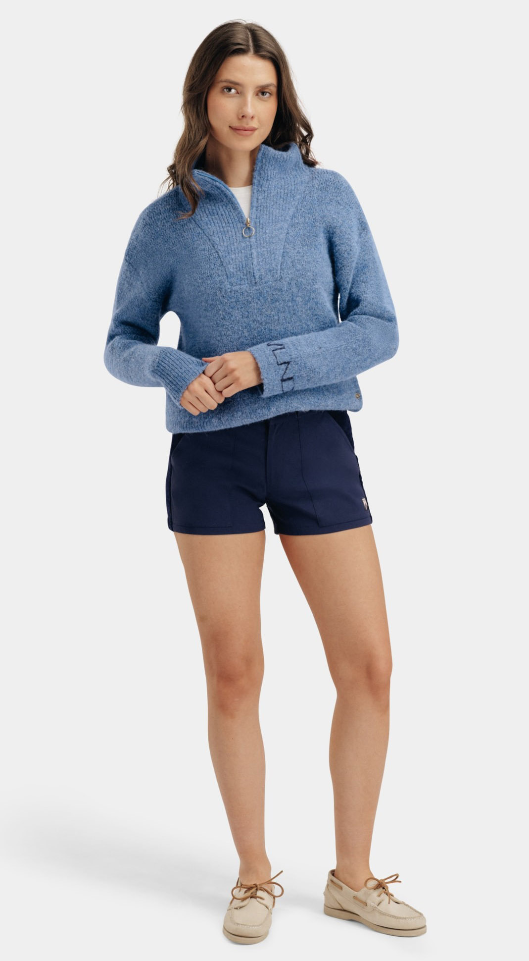 Loen Alpaca Strikkegenser Dame Blue Wave