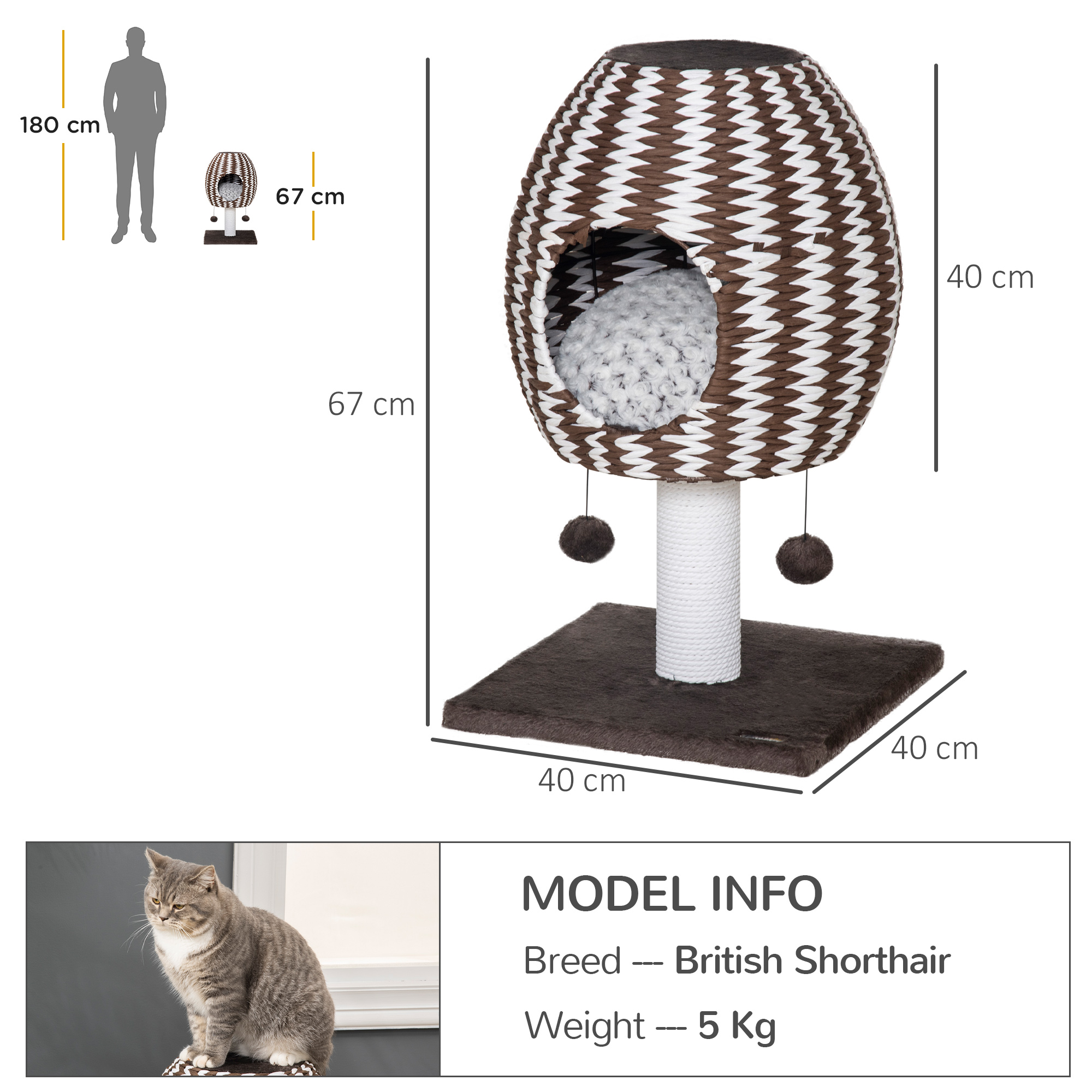 Árvore arranhadora para gatos PawHut