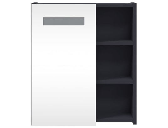 VIDAXL - Armoire de salle de bain à miroir avec led gris 45x13x52 cm