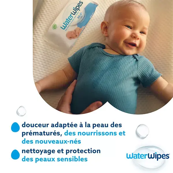 WaterWipes Lingettes Pures 60 lingettes