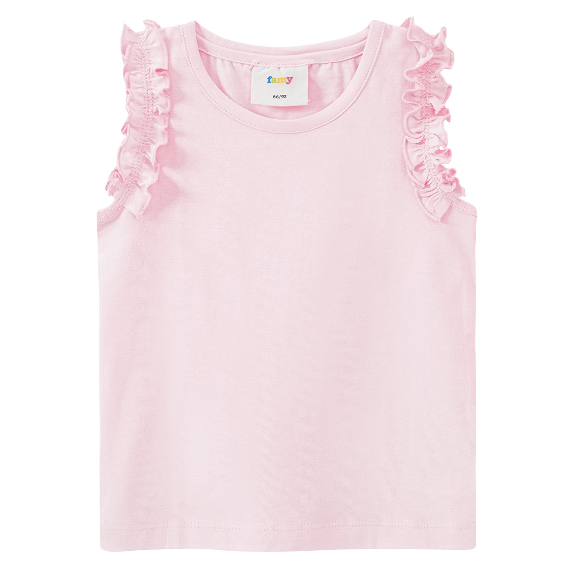 Famy 3 Mädchen Tops im Basic-Look hellrosa / weiss / dunkelblau